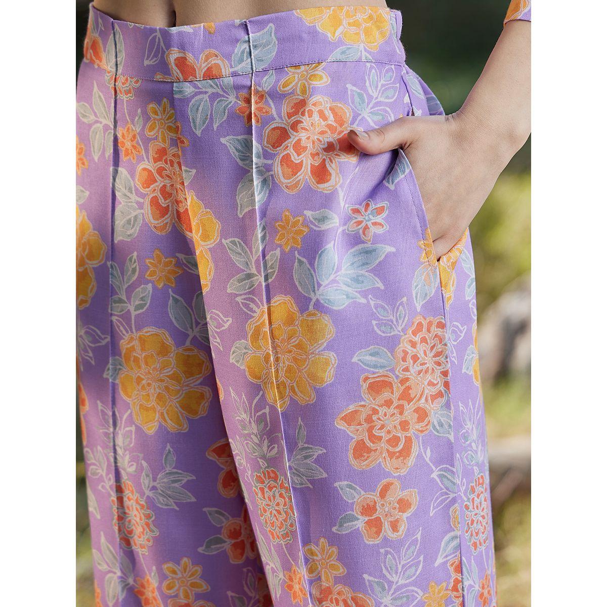 Athena X Styli  Floral Print Shirt & Trousers Co-Ords-women-clothing-coordsets-image-3