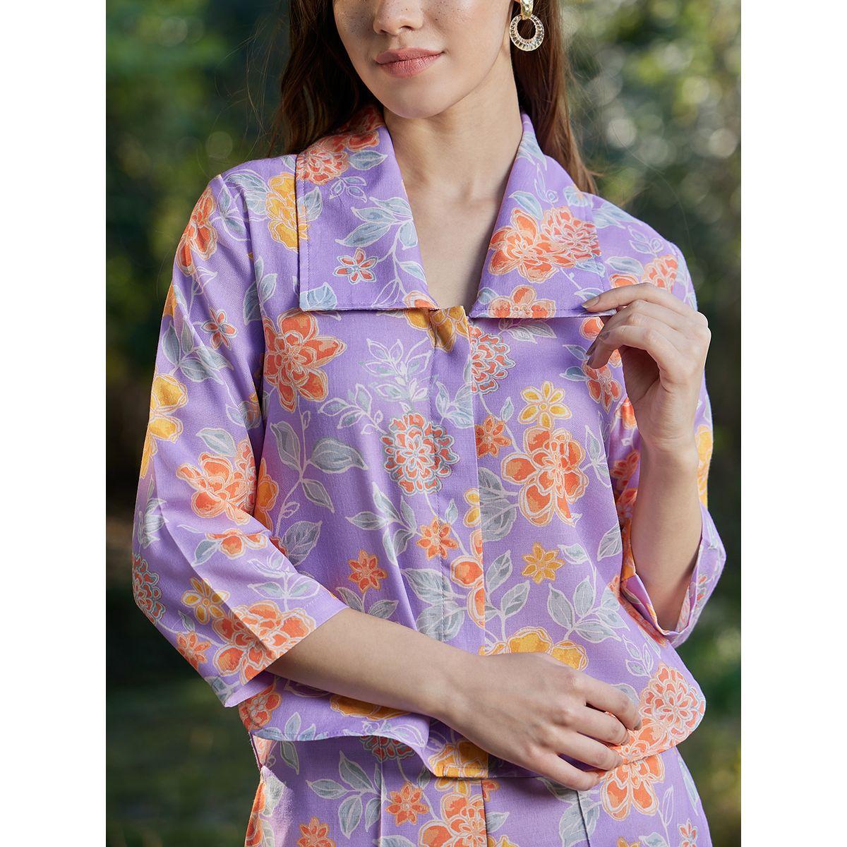 Athena X Styli  Floral Print Shirt & Trousers Co-Ords-women-clothing-coordsets-image-4