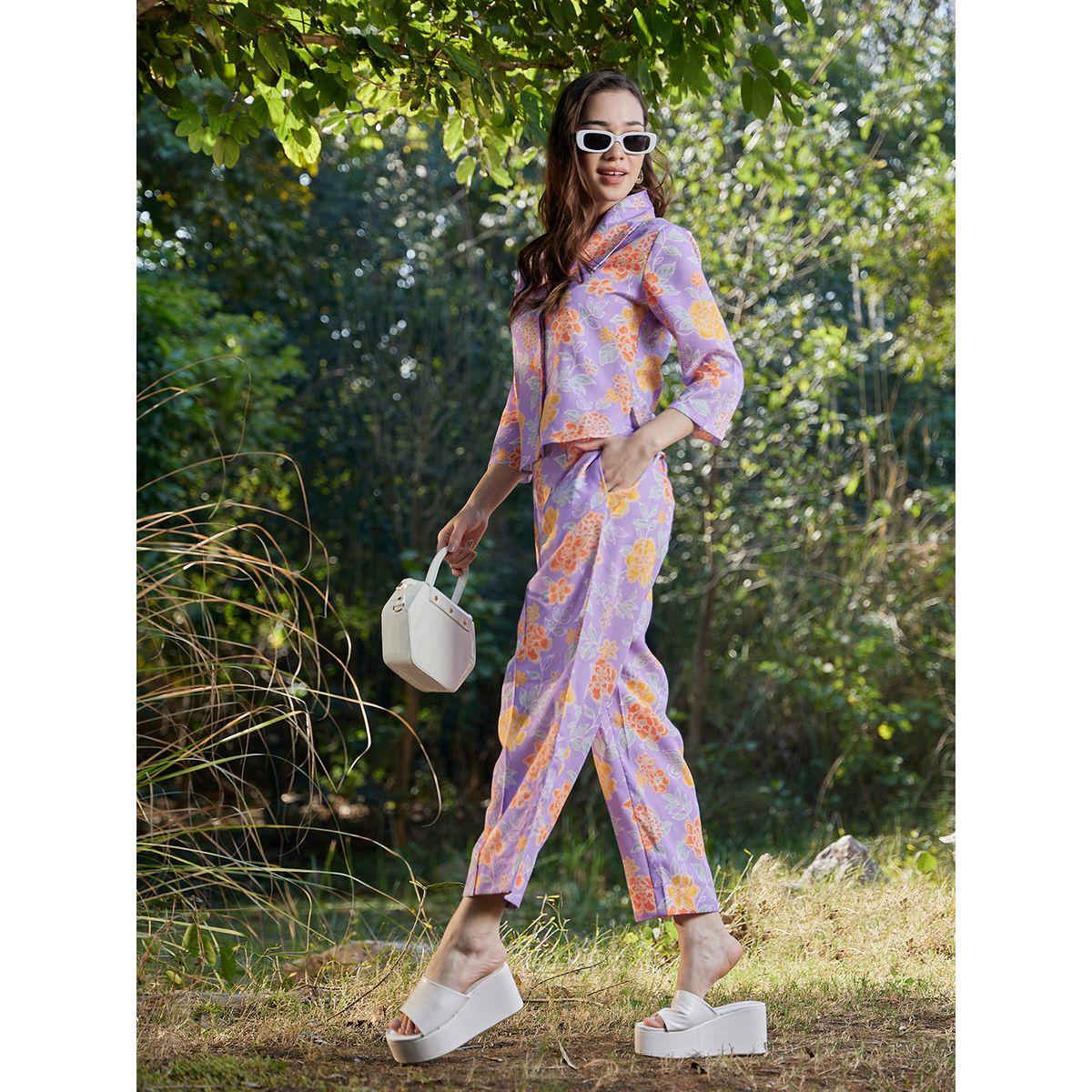 Athena X Styli  Floral Print Shirt & Trousers Co-Ords-women-clothing-coordsets-image-5