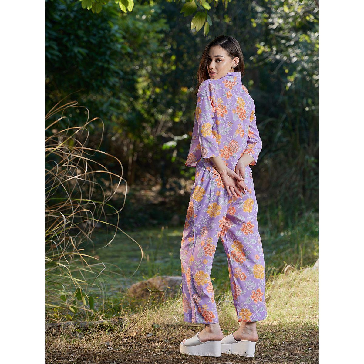 Athena X Styli  Floral Print Shirt & Trousers Co-Ords-women-clothing-coordsets-image-6