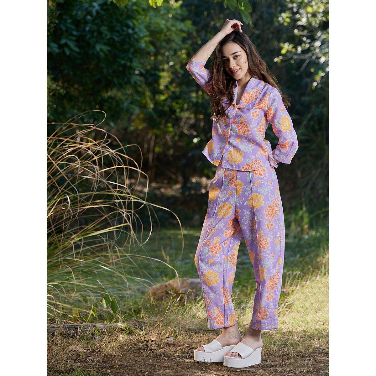 Athena X Styli  Floral Print Shirt & Trousers Co-Ords-women-clothing-coordsets-image-7