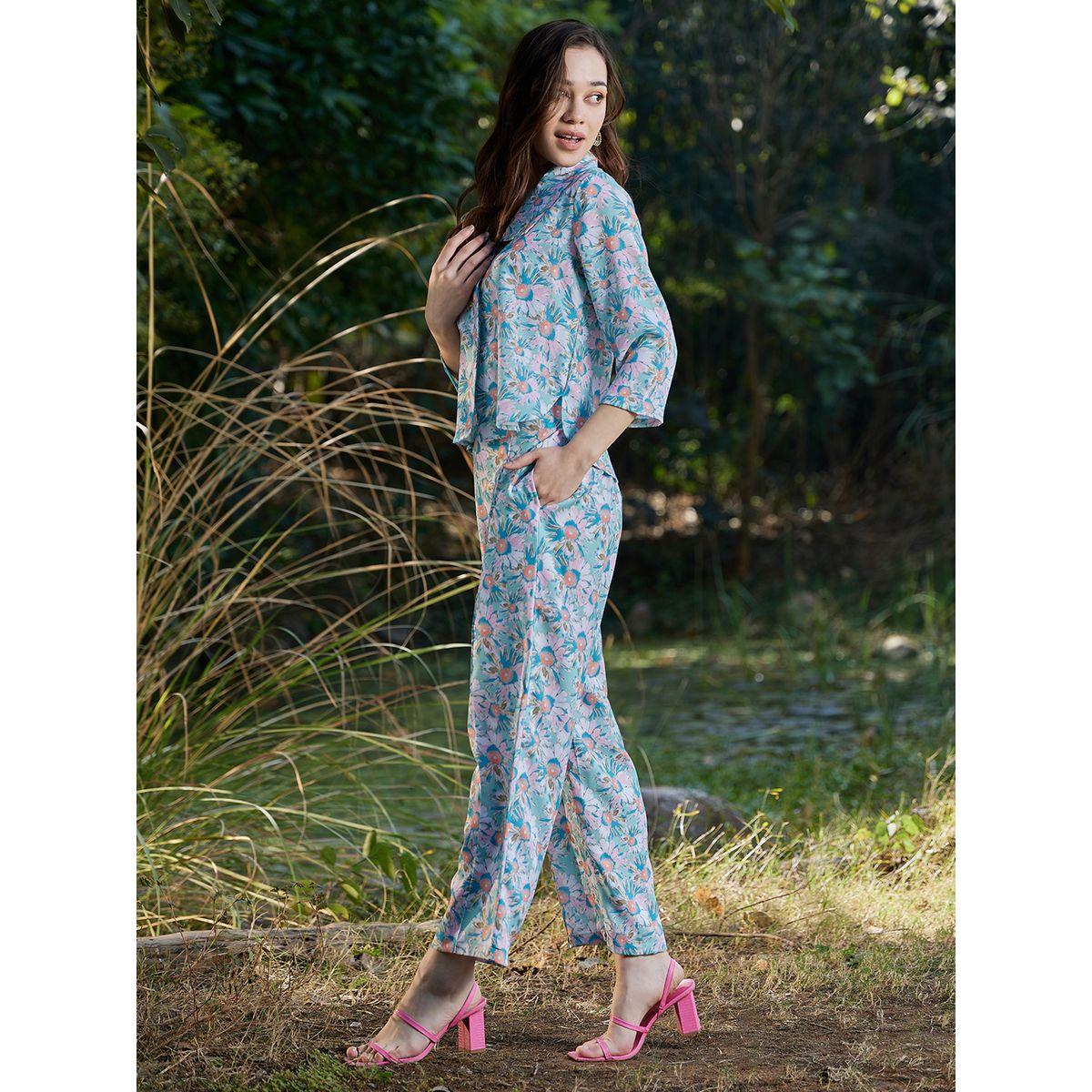 Athena X Styli  Floral Print Shirt & Trousers Co-Ords-women-clothing-coordsets-image-1