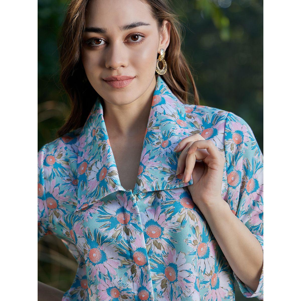 Athena X Styli  Floral Print Shirt & Trousers Co-Ords-women-clothing-coordsets-image-4