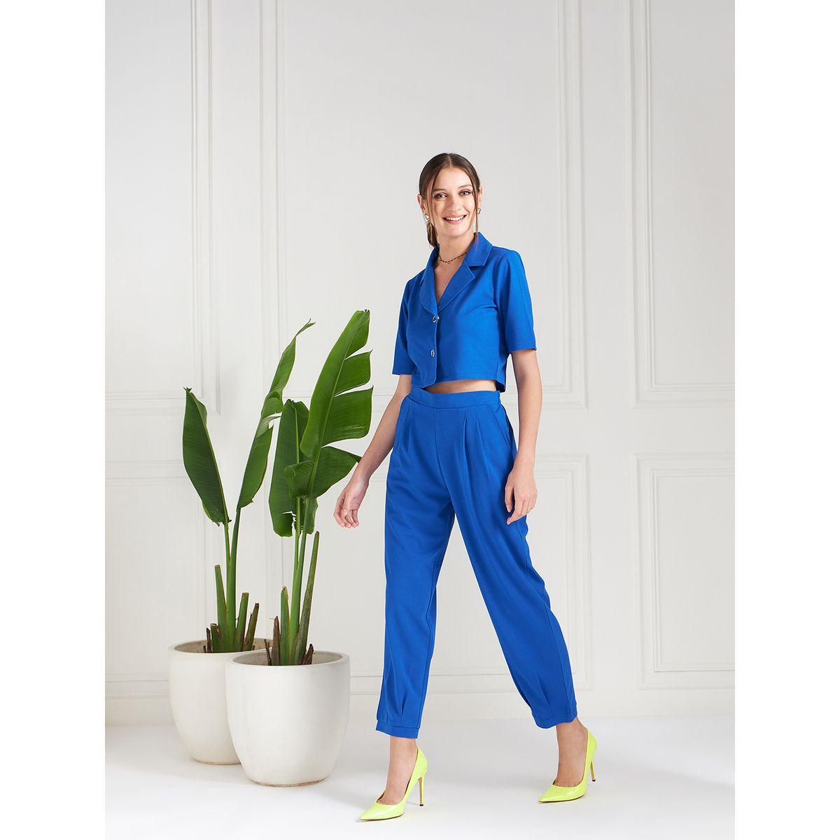 طقم منسق من بنطال مع بلوزة قصيرة أثينا × ستايلي-women-clothing-coordsets-image-6
