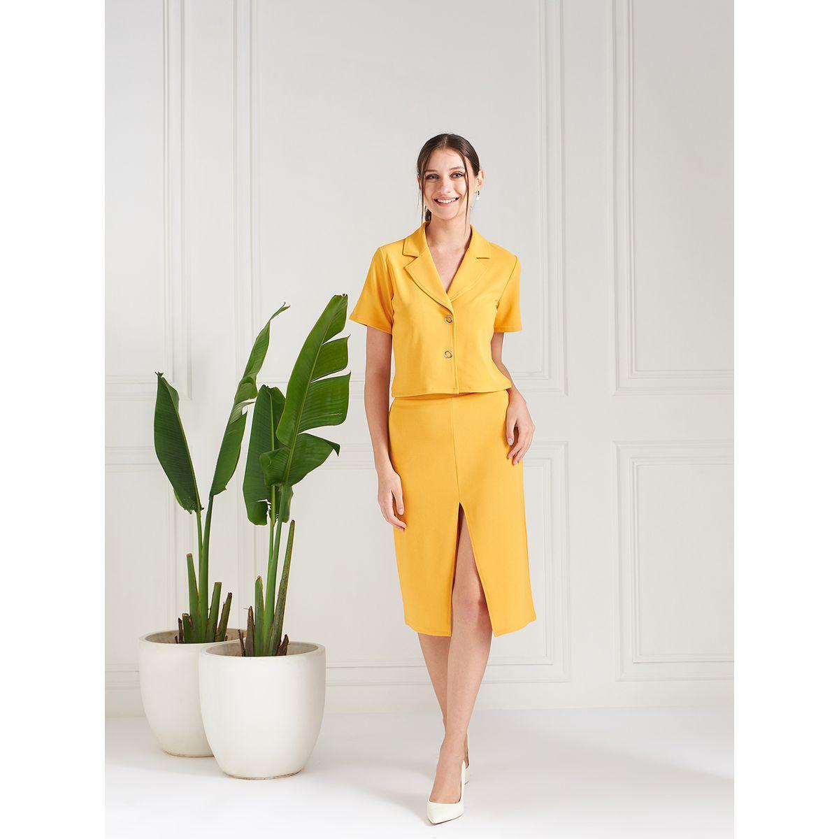 Athena X Styli  Lapel Collar Neck Top & Midi Skirt Co-Ords-women-clothing-coordsets-image-1