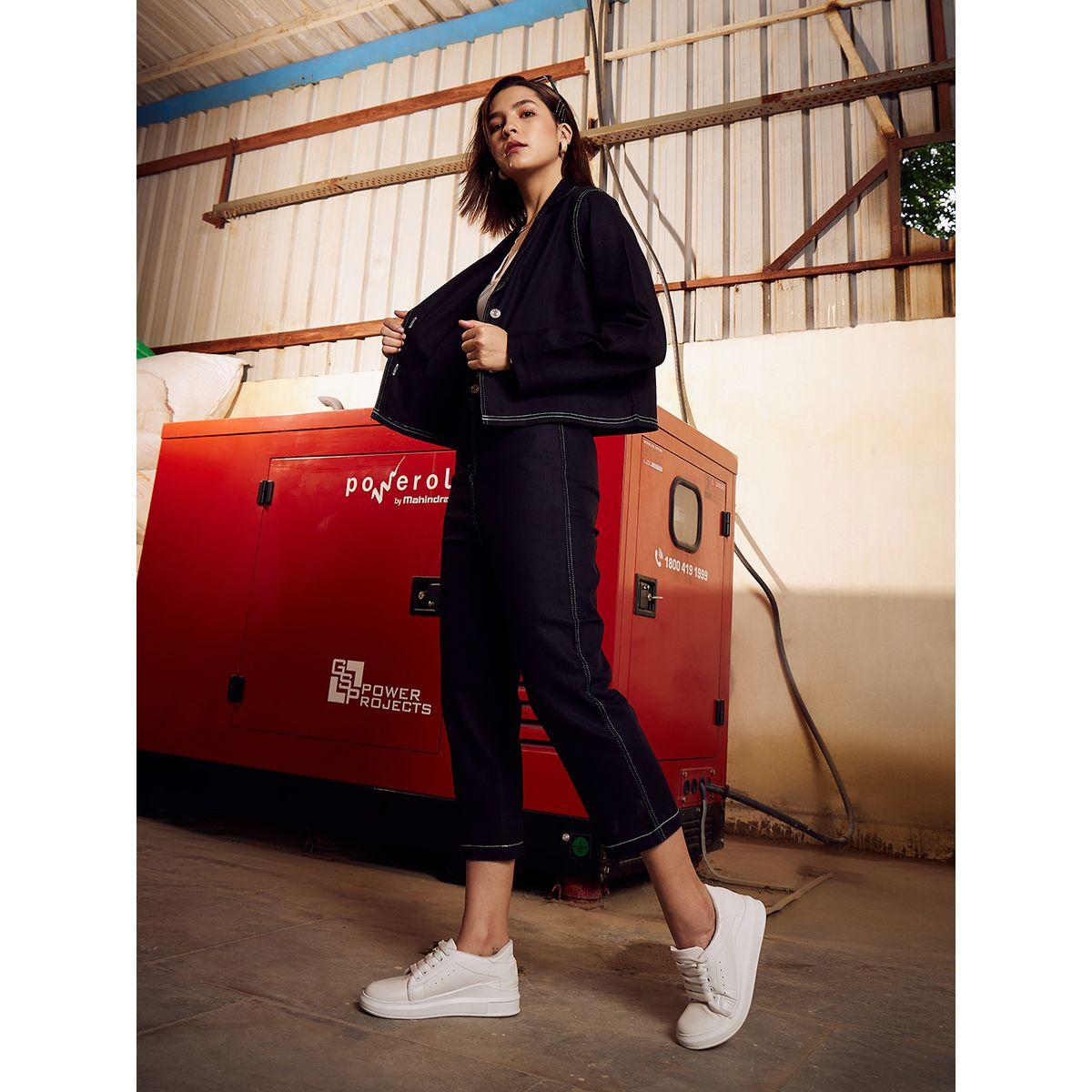 Athena X Styli  Notch Lapel Denim Look Crop Top & Trousers Co-Ords-women-clothing-coordsets-image-4