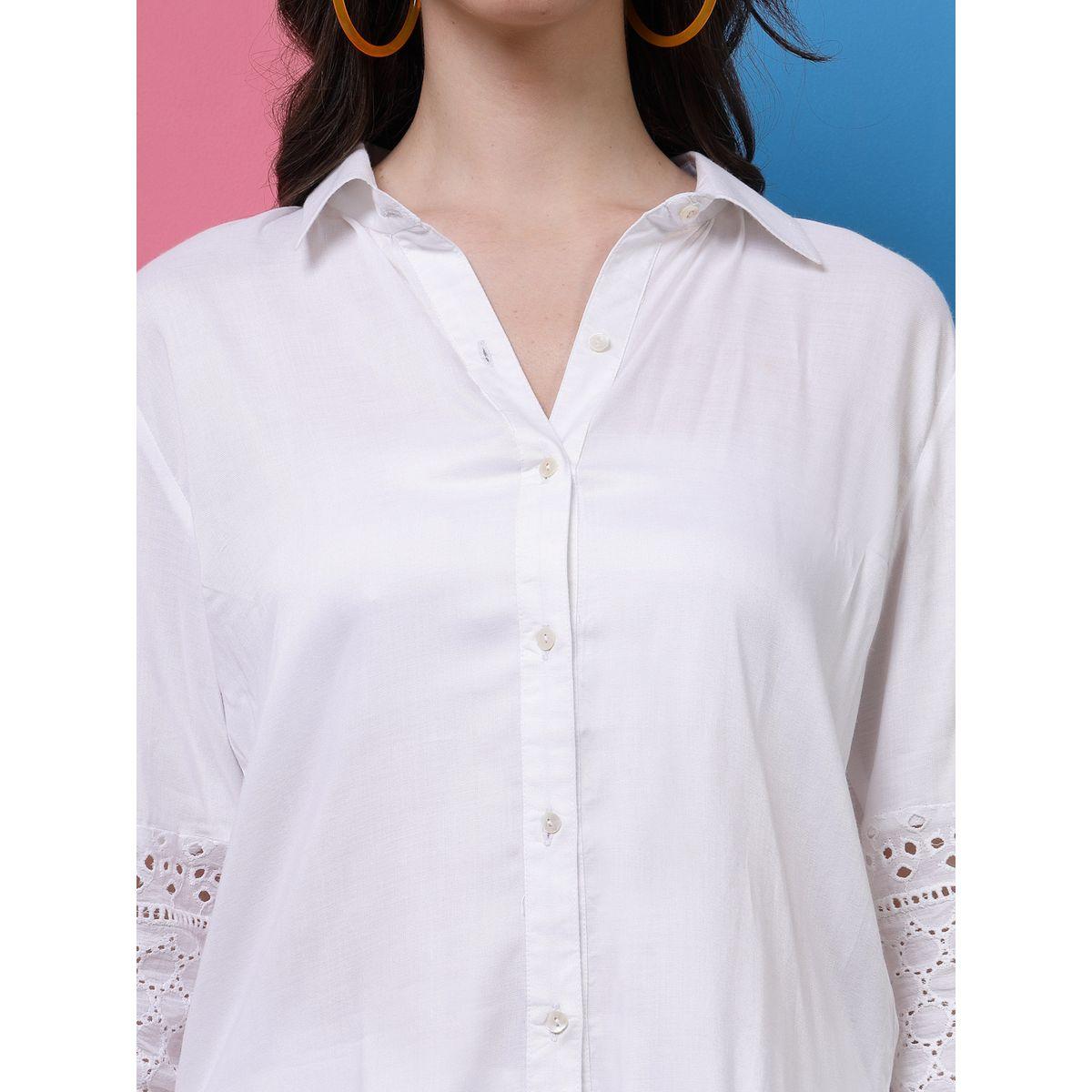 Athena X Styli  Self Design 3/4 Sleeves Shirt & Trousers Co-Ords-women-clothing-coordsets-image-6