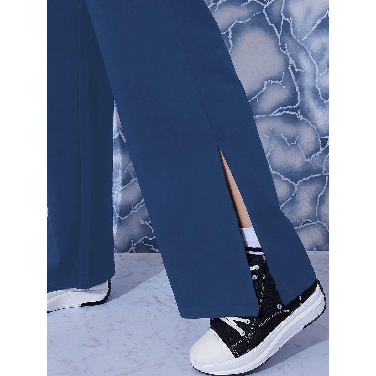Athena X Styli  Solid Relaxed Fit Top & Fleece Trousers Co-Ords-women-clothing-coordsets-image-5