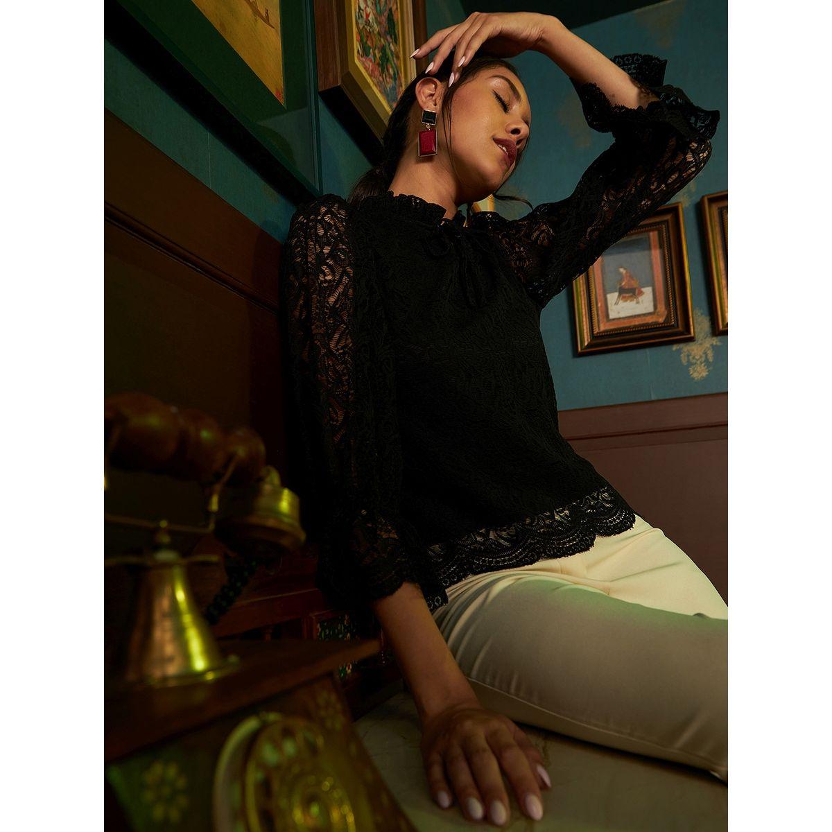Athena X Styli  Lace Insert Tie-Up Neck Top-women-clothing-shirtsandblouses-blouses-image-1