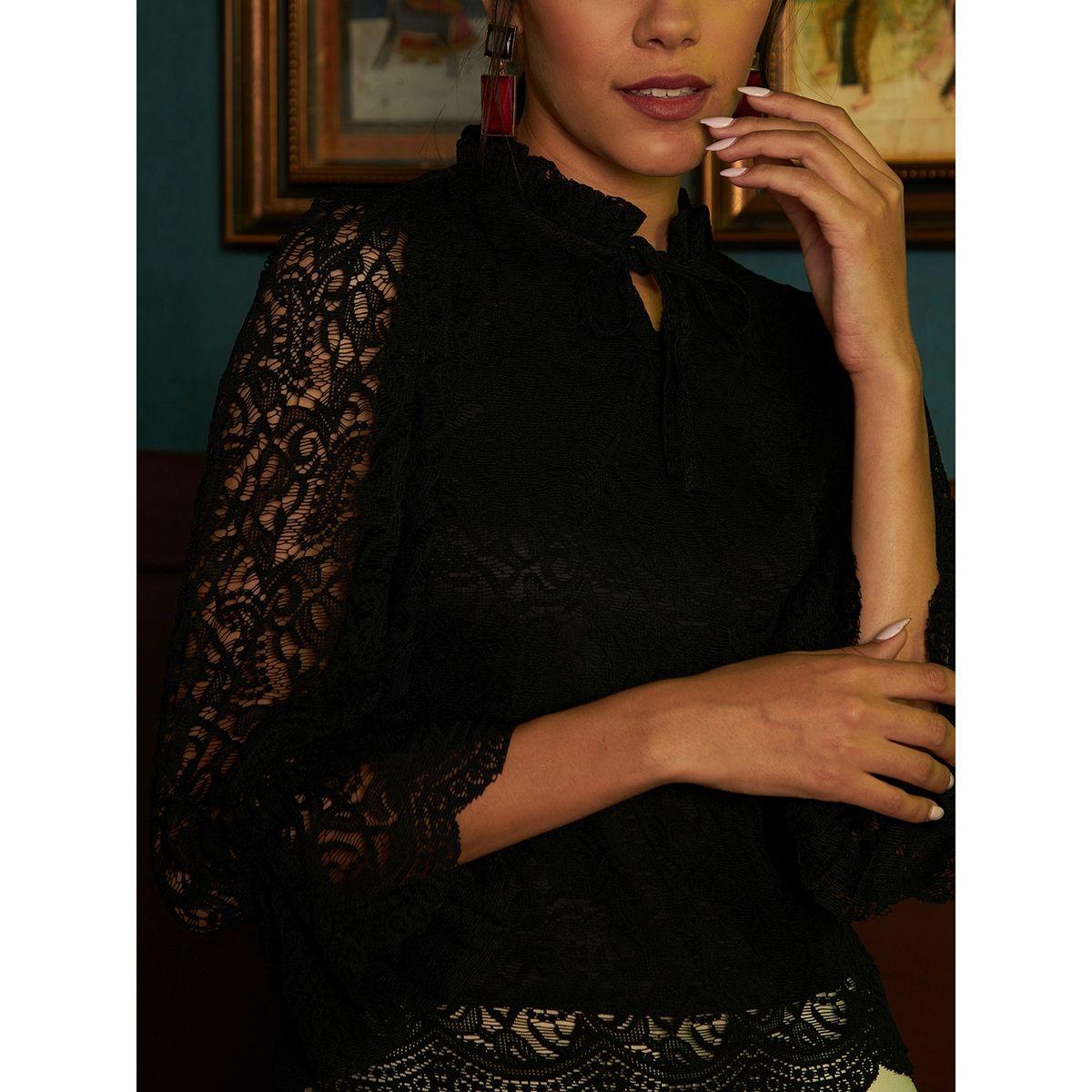 Athena X Styli  Lace Insert Tie-Up Neck Top-women-clothing-shirtsandblouses-blouses-image-2