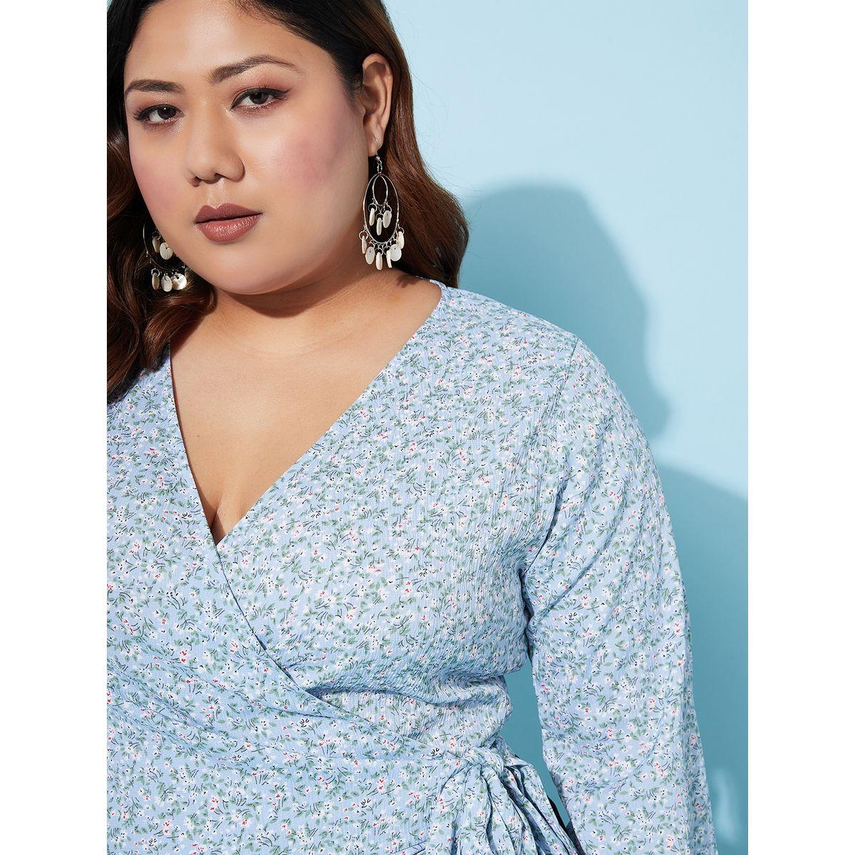 Athena X Styli  Plus Size Floral Print Wrap Top with Bell Sleeves-women-clothing-shirtsandblouses-blouses-image-4