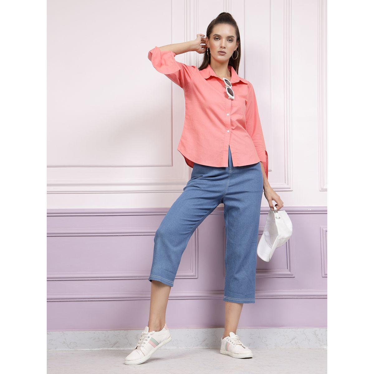 بلوزة بحافة غير متماثلة الطول مع اكمام مكبلة أثينا × ستايلي-women-clothing-shirtsandblouses-shirts-image-3
