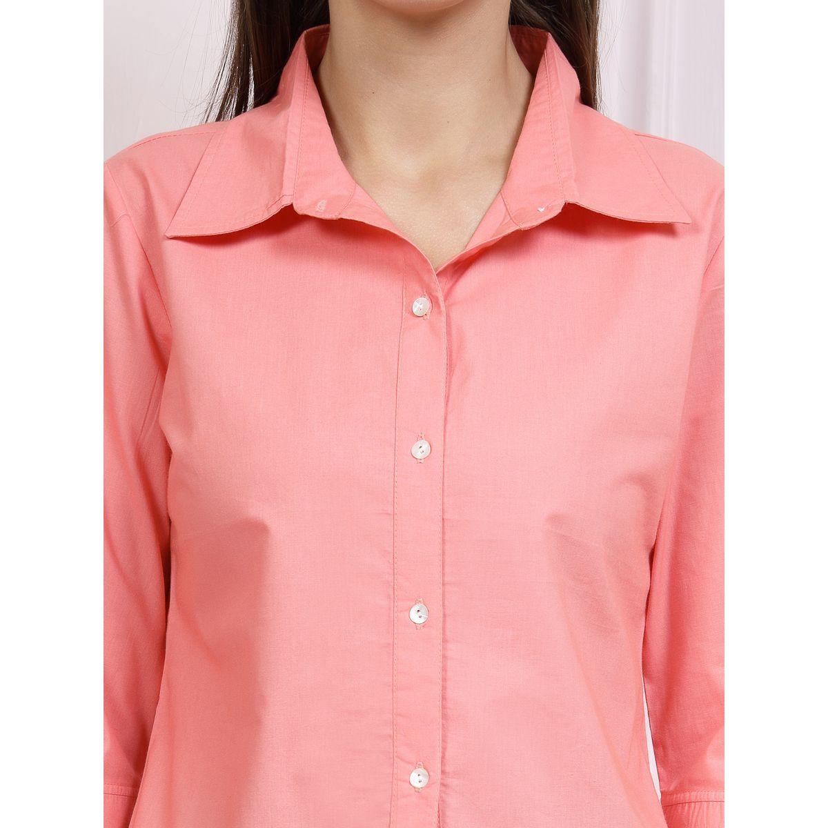 Athena X Styli  High Low Cuffed Sleeves Shirt Style Top-women-clothing-shirtsandblouses-shirts-image-5