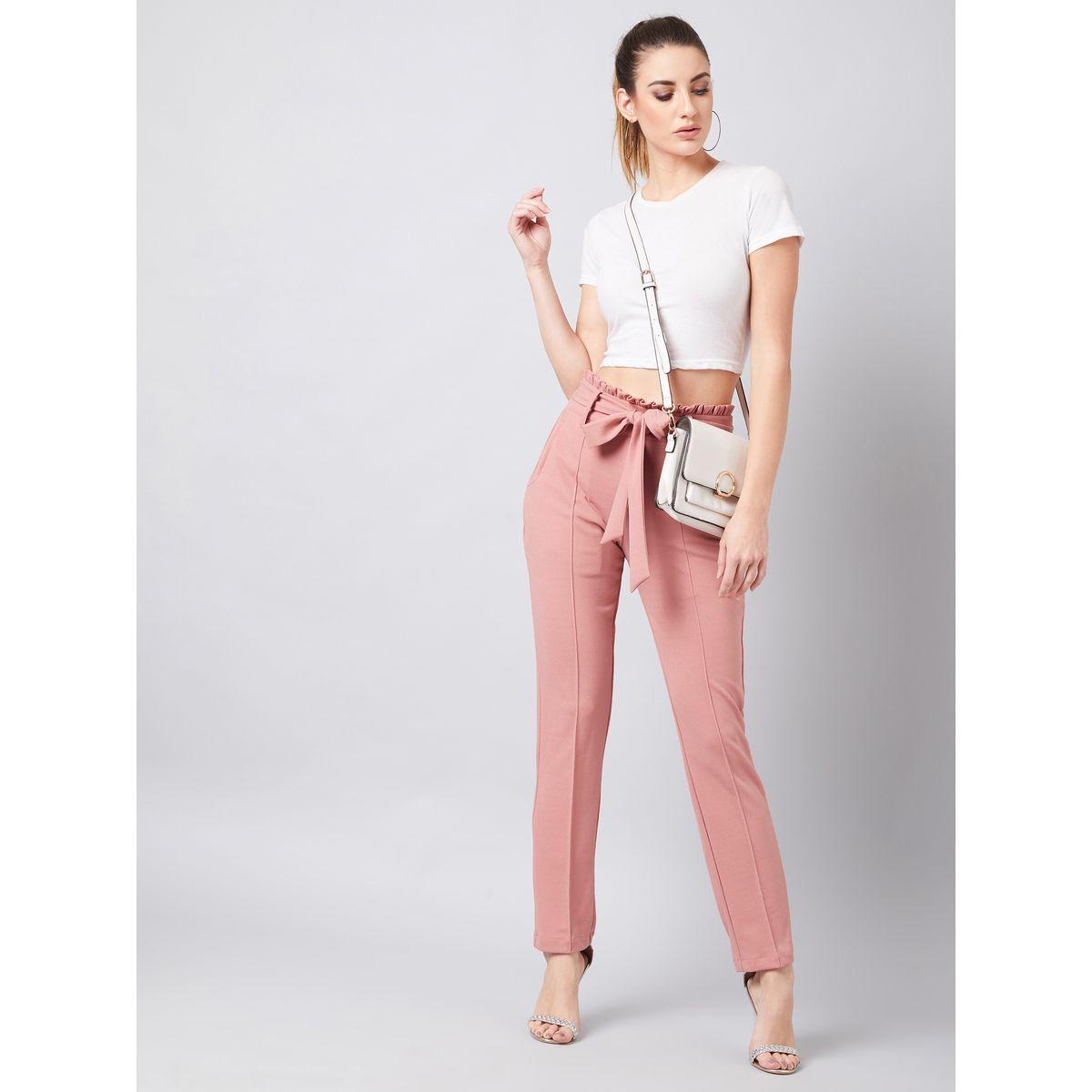 Athena X Styli  Smart Slim Fit Peg Trousers with Tie Belt-women-clothing-bottoms-trousers-image-7