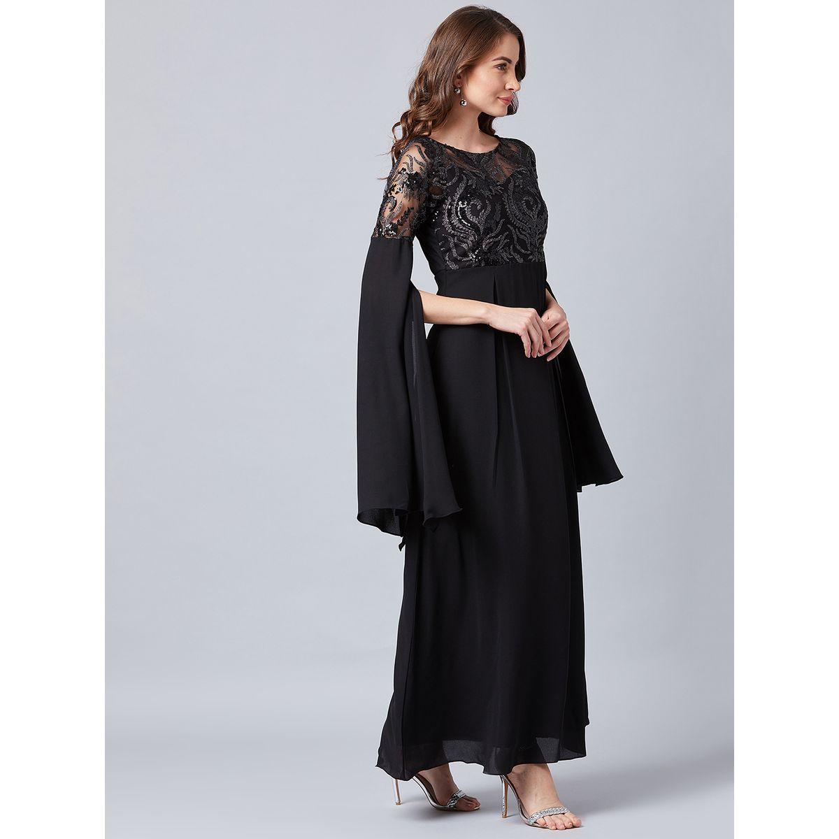 فستان طويل مع اكمام طويلة مزينة بشق أثينا × ستايلي-women-clothing-dresses-image-5