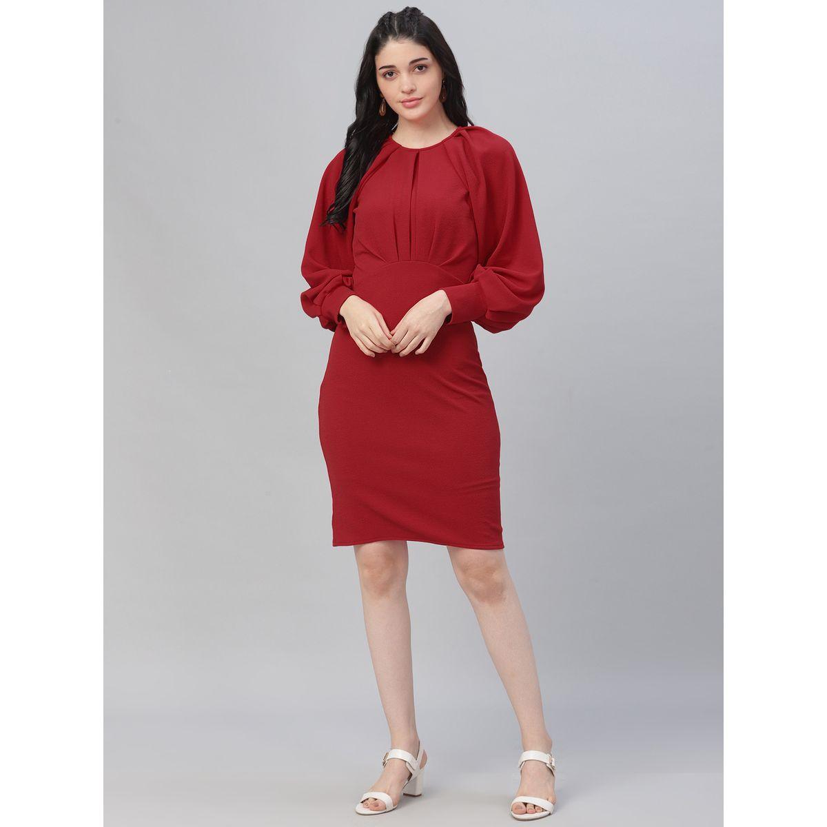 Athena X Styli  Fold Pleated Yoke Sheath Mini Dress-women-clothing-dresses-image-1