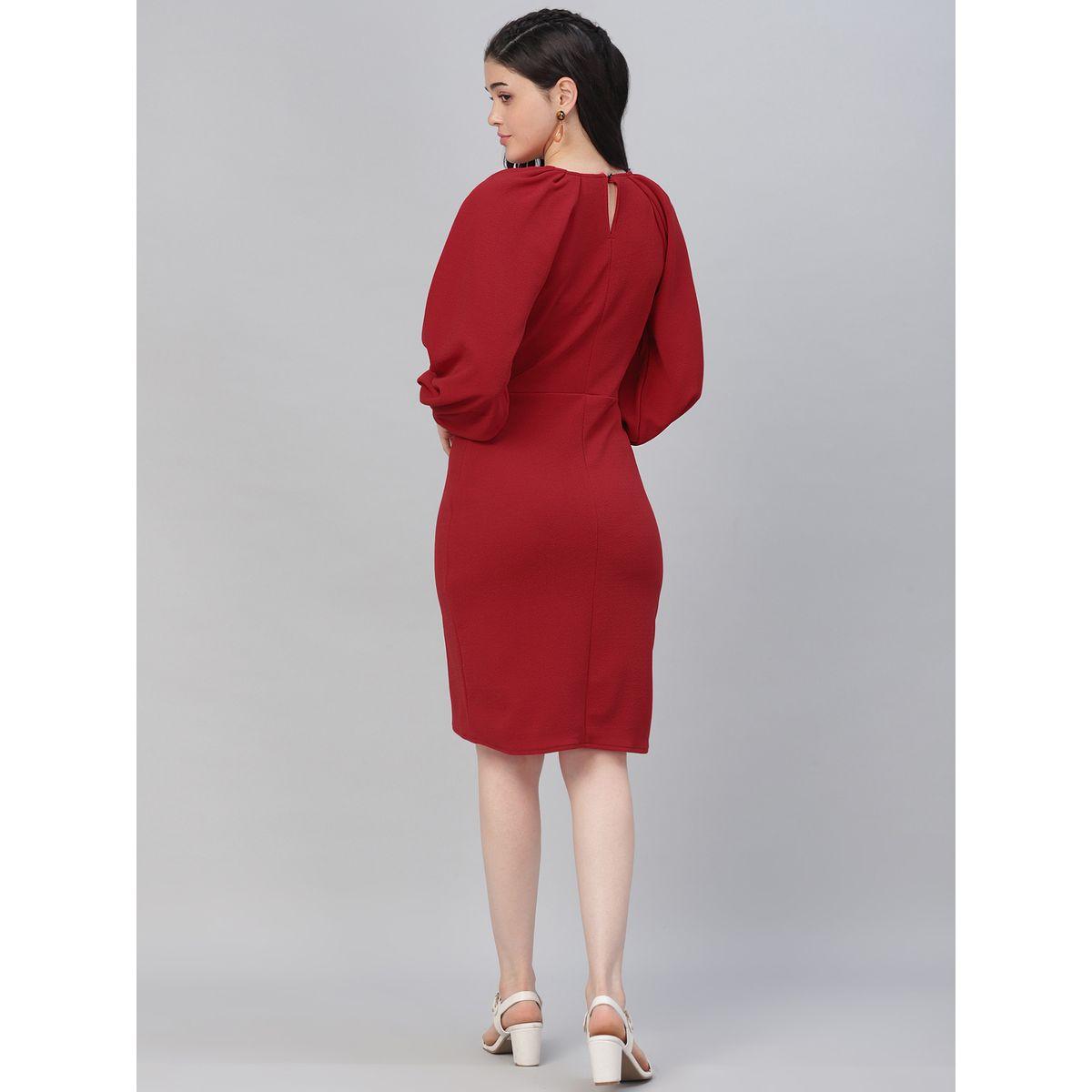فستان قصير مزين بكسرات مع اكمام طويلة أثينا × ستايلي-women-clothing-dresses-image-3