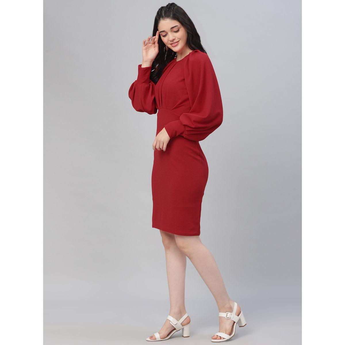 Athena X Styli  Fold Pleated Yoke Sheath Mini Dress-women-clothing-dresses-image-4
