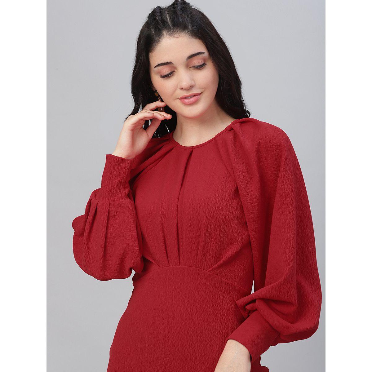 Athena X Styli  Fold Pleated Yoke Sheath Mini Dress-women-clothing-dresses-image-5