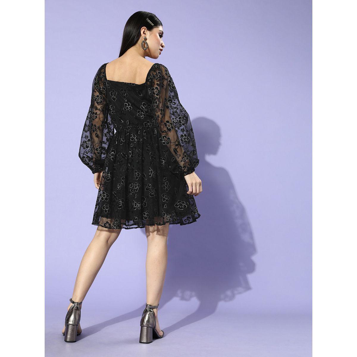 فستان قصير بتفاصيل شفافة وياقة بنمط قلب أثينا × ستايلي-women-clothing-dresses-image-3