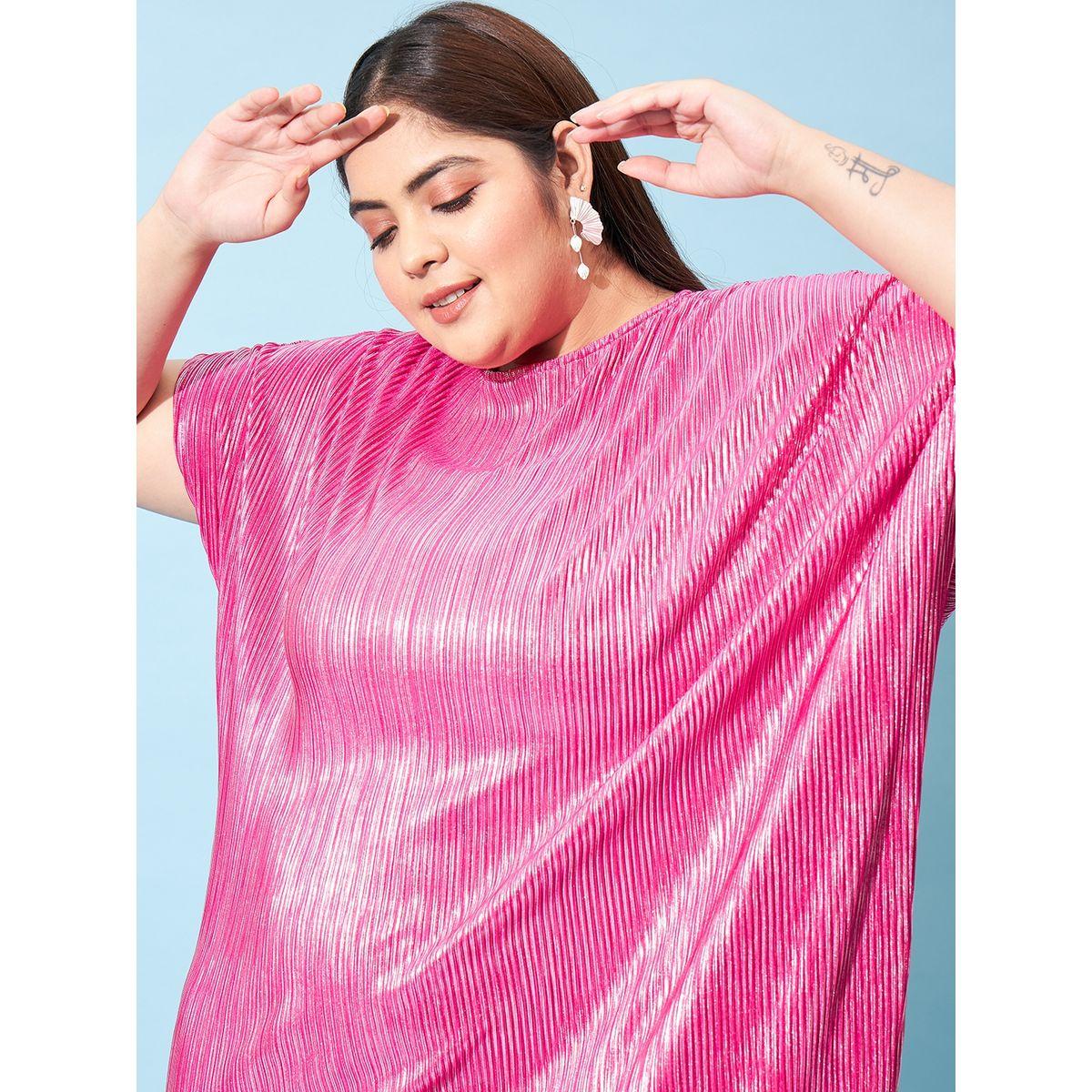 فستان ميدي بليسيه بمقاس كبير مع اكمام كيمونو أثينا × ستايلي-women-clothing-dresses-image-5