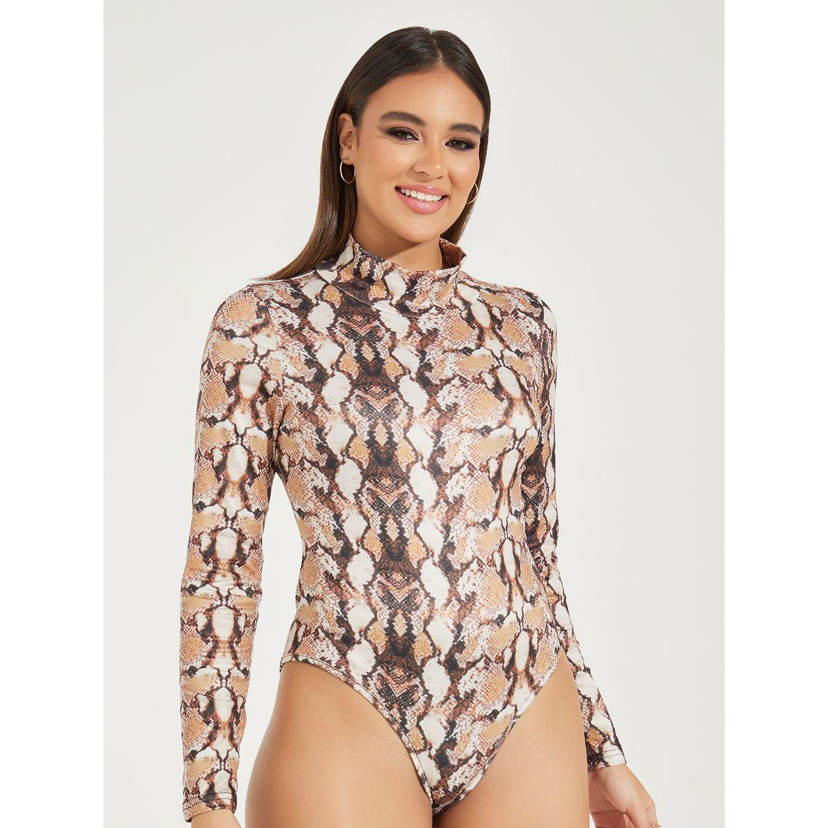 Styli Snakeskin Print High Neck Bodysuit-women-clothing-shirtsandblouses-blouses-image-1