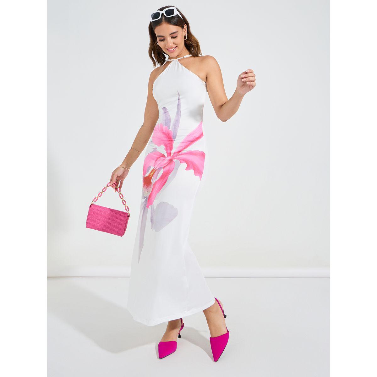 Styli Floral Print Halter Neck A-Line Maxi Dress-women-clothing-dresses-image-1