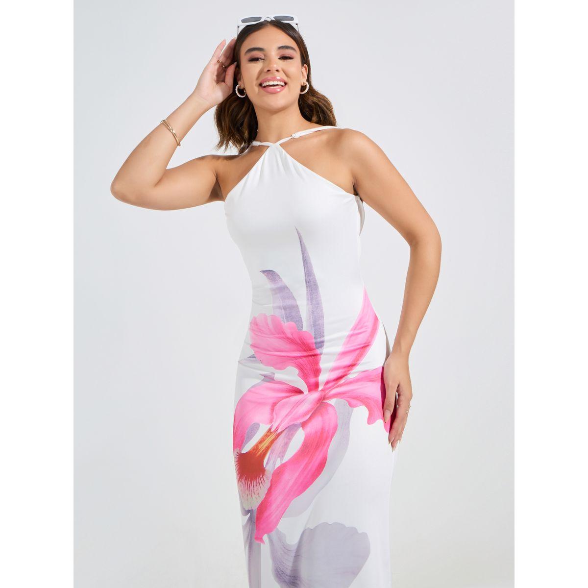 Styli Floral Print Halter Neck A-Line Maxi Dress-women-clothing-dresses-image-2