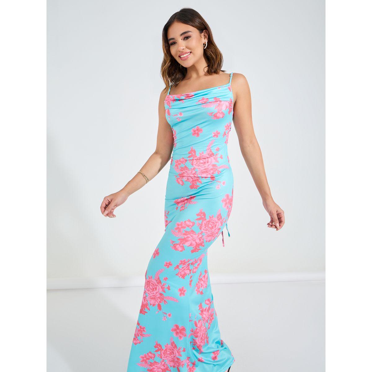 فستان طويل مطبع بزهور مع حمالات كتف-women-clothing-dresses-image-5