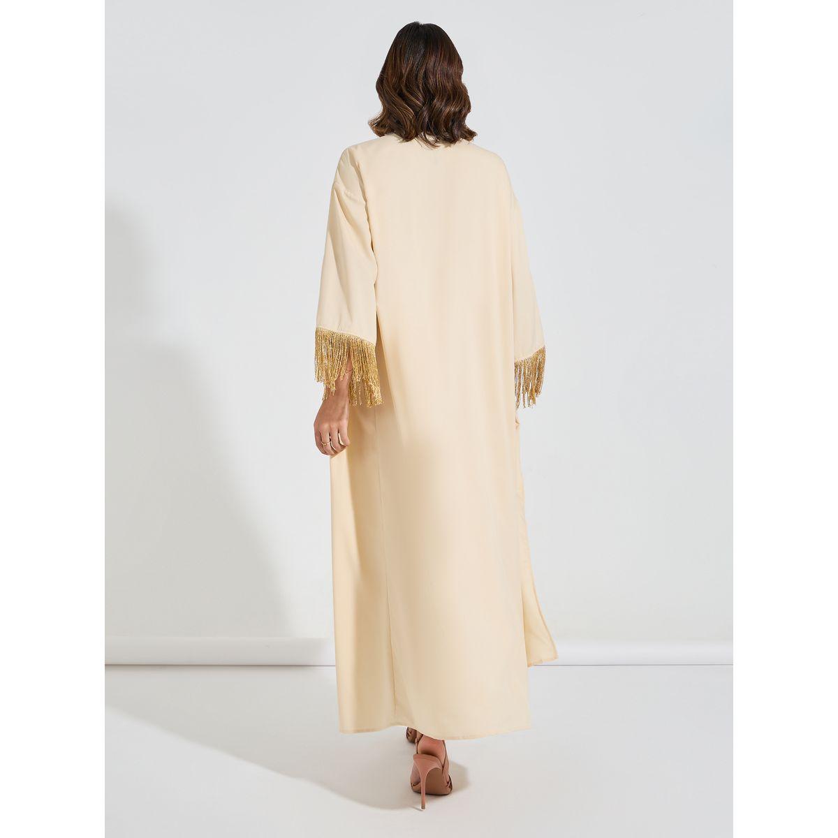 Styli Tassle Cuff Detail Open Front Kimono-women-clothing-shirtsandblouses-shirts-image-4