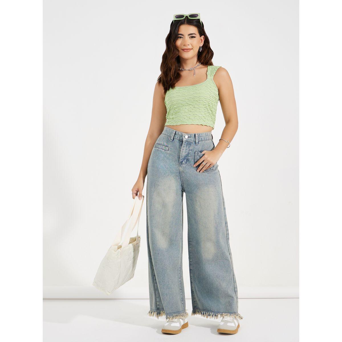 Styli Textured Crop Cami Top-women-clothing-tshirts-image-2