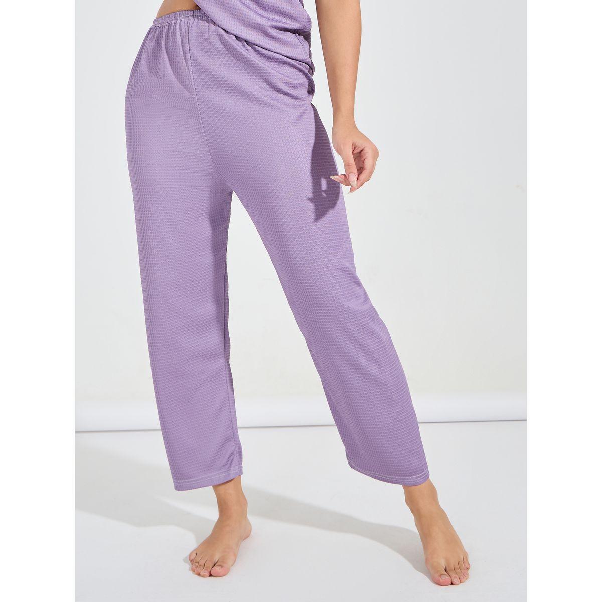 Styli Embroidery Detail Textured T-Shirt & Pyjama Set-women-clothing-nightwear-pyjamas-longsets-image-5