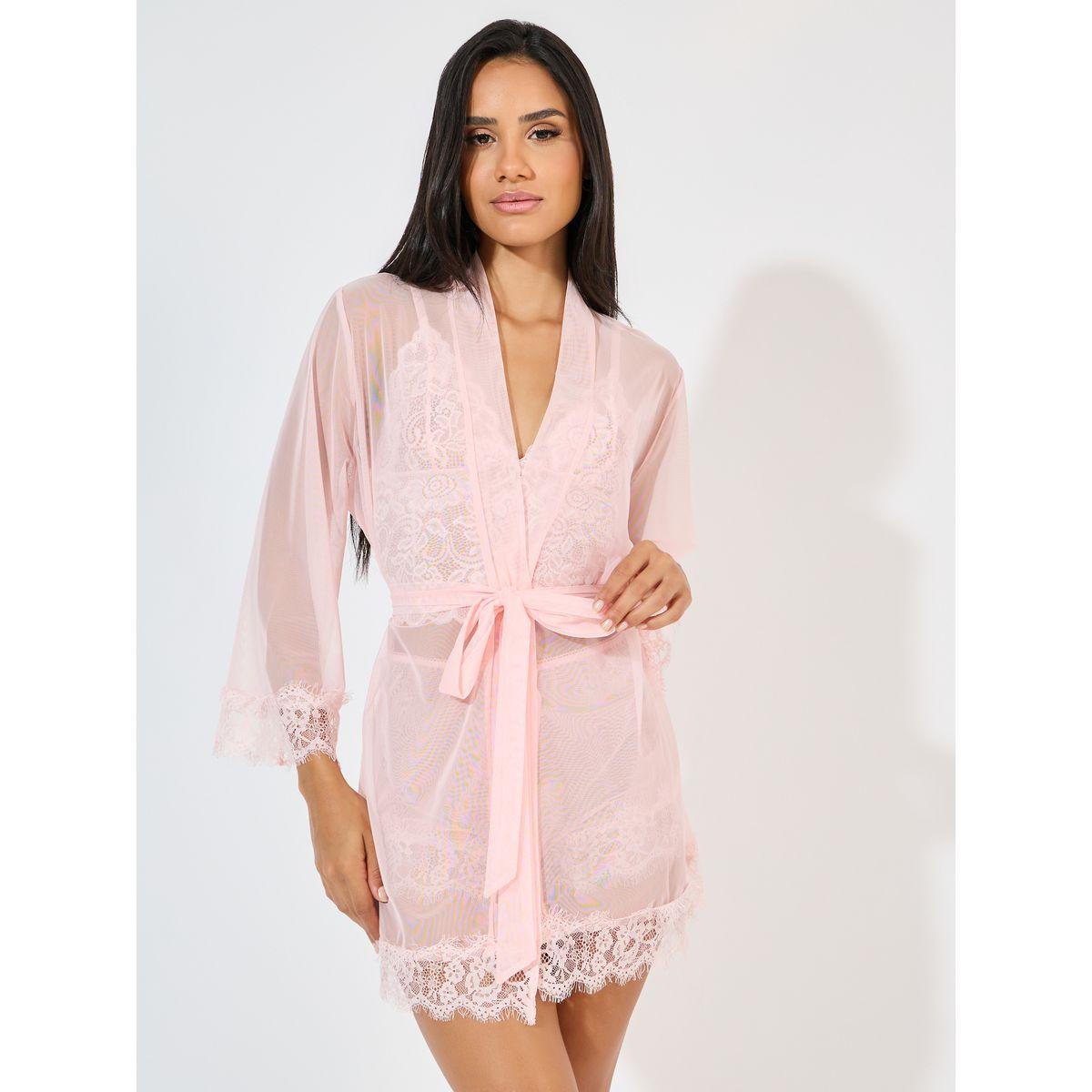 مجموعة من 3 - صدرية وشورت مع صدرية بدانتيل-women-clothing-lingerie-lingeriesets-image-3