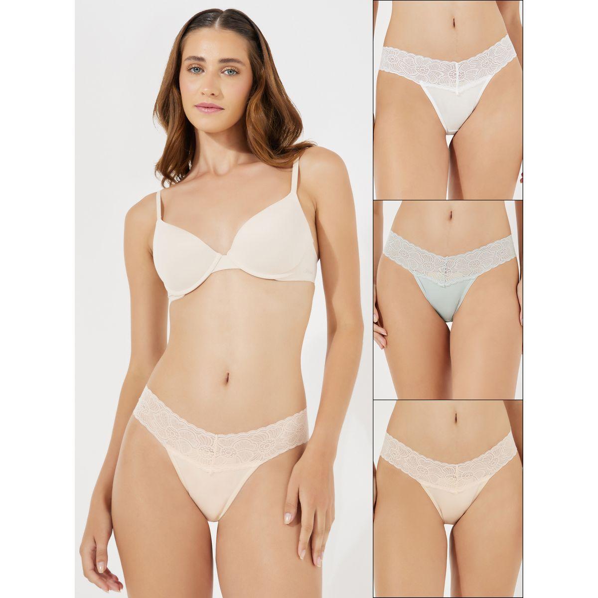 Styli Pack of 3 - Wide Lace Band Thongs-women-clothing-lingerie-panties-image-1