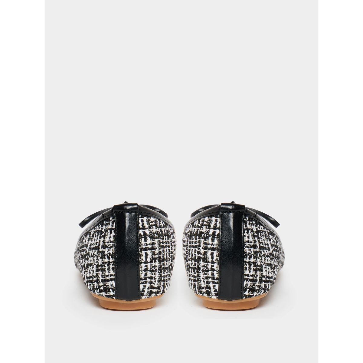 Styli Tweed Look Bow Decor Ballerina Shoes-women-shoes-ballerinas-image-4