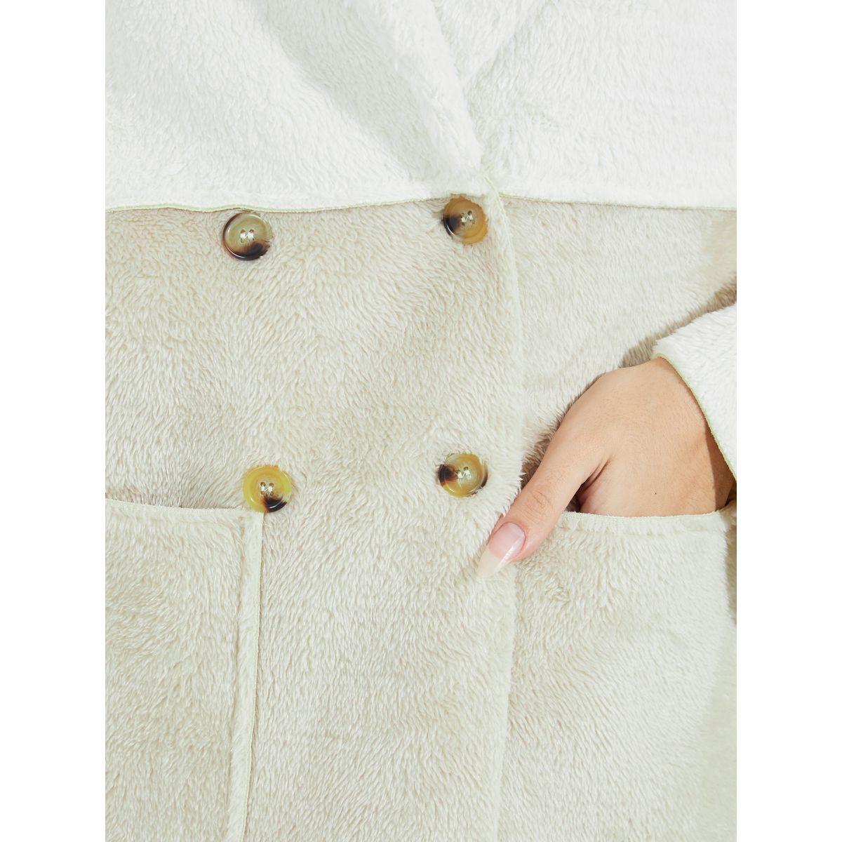 Styli Color Block Contrast Teddy Fleece Coat-women-winterwear-coatsandjackets-coats-image-4