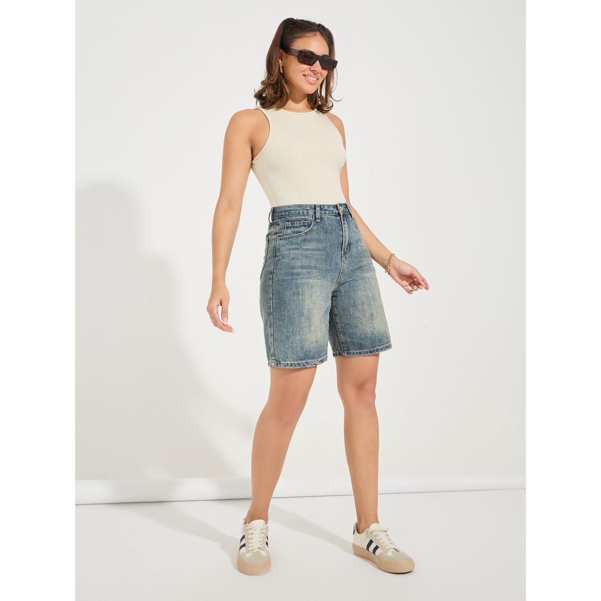 Styli Rib Round Neck Plain Bodysuit-women-clothing-tshirts-image-2