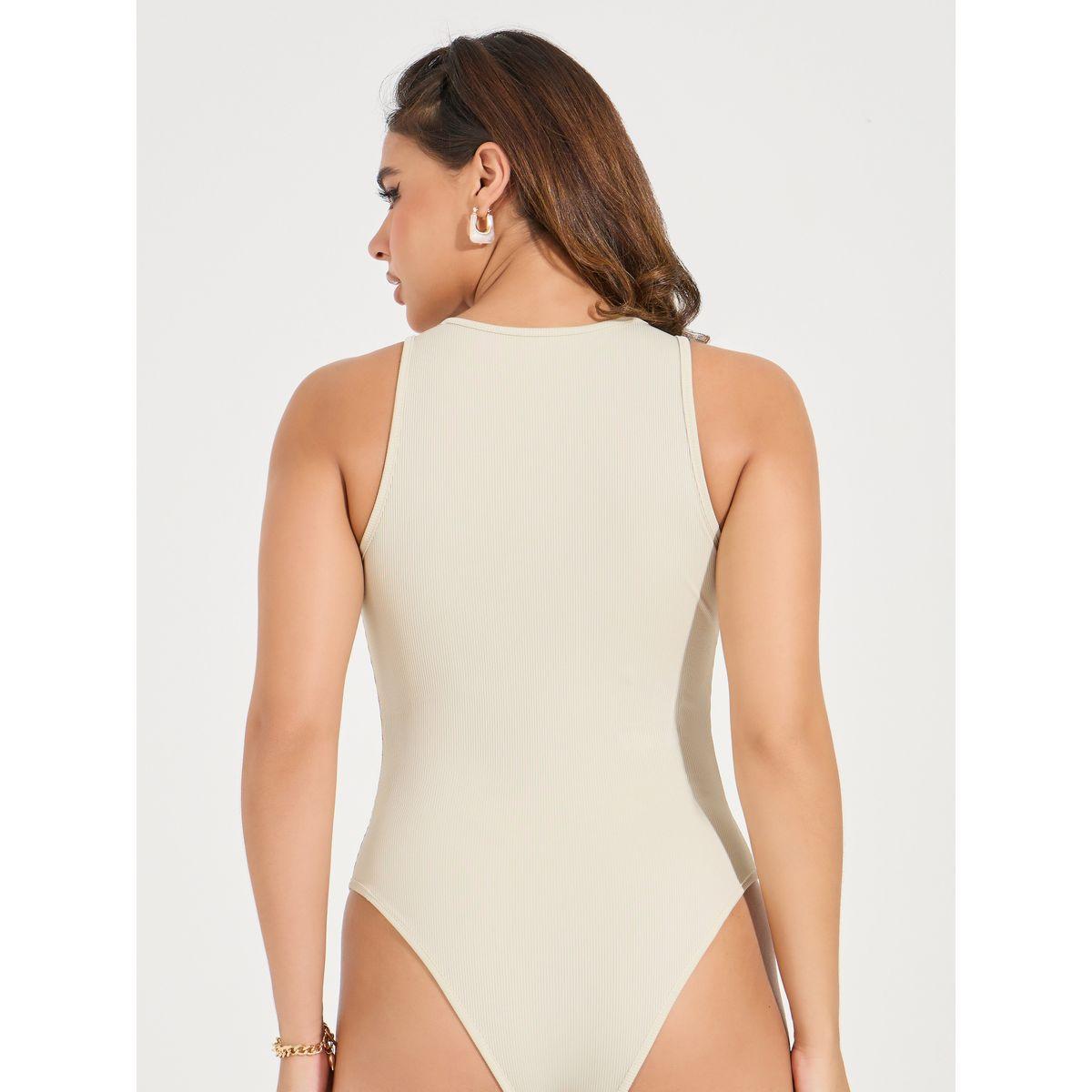 Styli Rib Round Neck Plain Bodysuit-women-clothing-tshirts-image-5