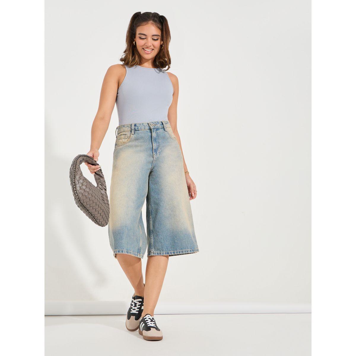 Styli Rib Round Neck Plain Bodysuit-women-clothing-tshirts-image-2