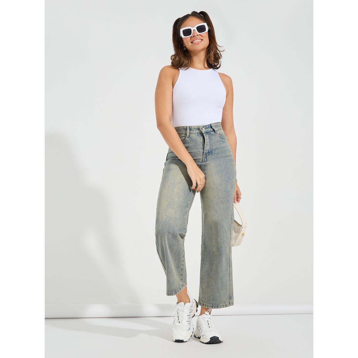 بودي سوت سادة بتفاصيل مضلعة وياقة دائرية-women-clothing-tshirts-image-4