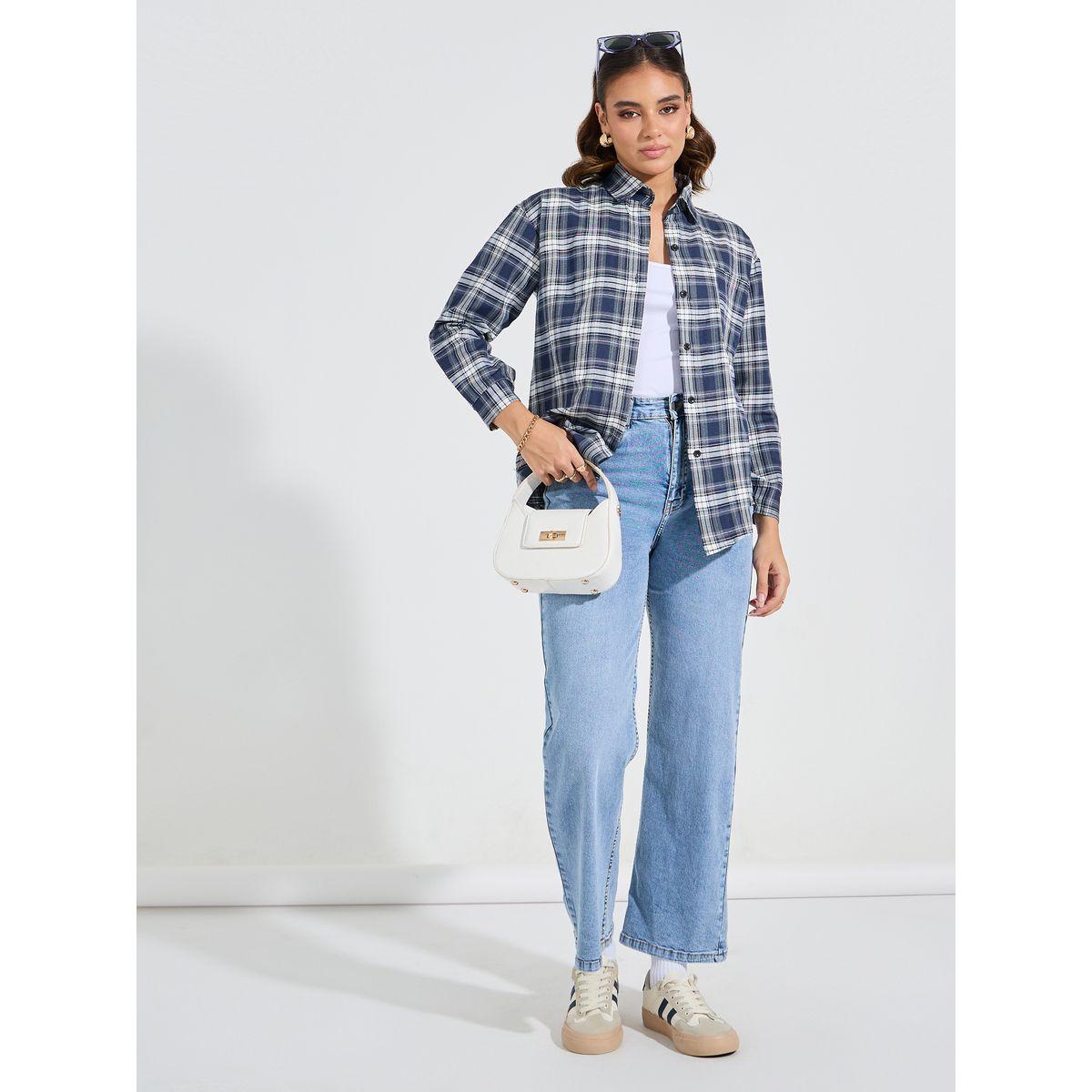 Styli Check Pattern Regular Fit Shirt-women-clothing-shirtsandblouses-shirts-image-2