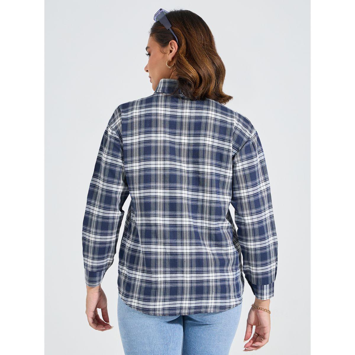 Styli Check Pattern Regular Fit Shirt-women-clothing-shirtsandblouses-shirts-image-5