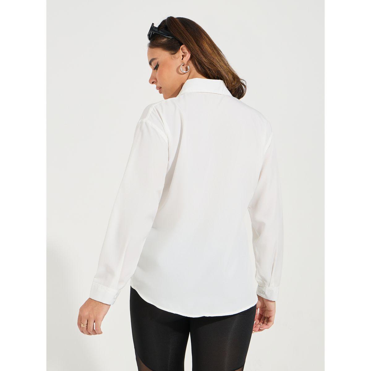 Take Two Oversized Solid Button Down Shirt with Dropped Shoulder-women-clothing-shirtsandblouses-shirts-image-4
