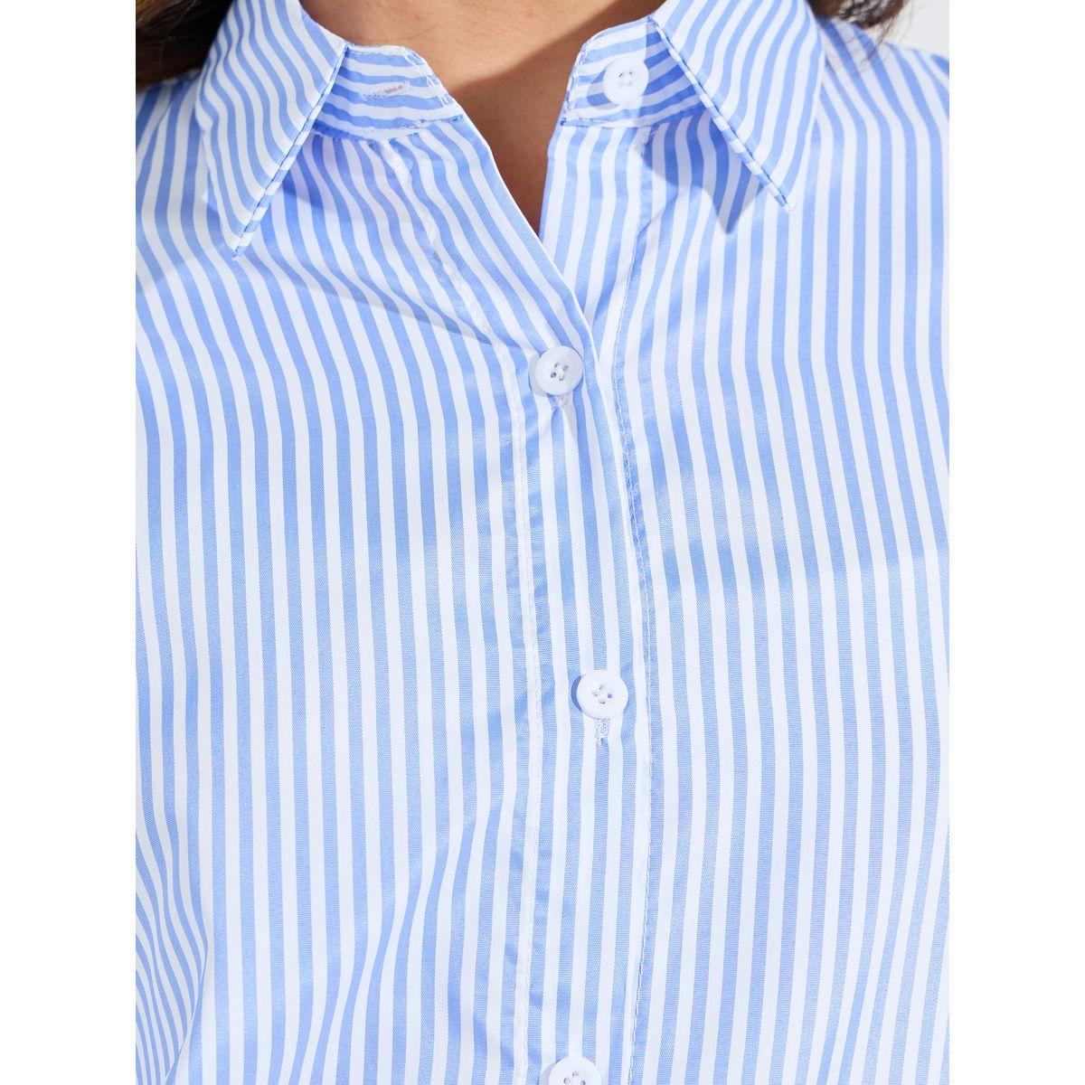 Styli Oversized Basic Shirt with Button Placket-women-clothing-shirtsandblouses-shirts-image-4