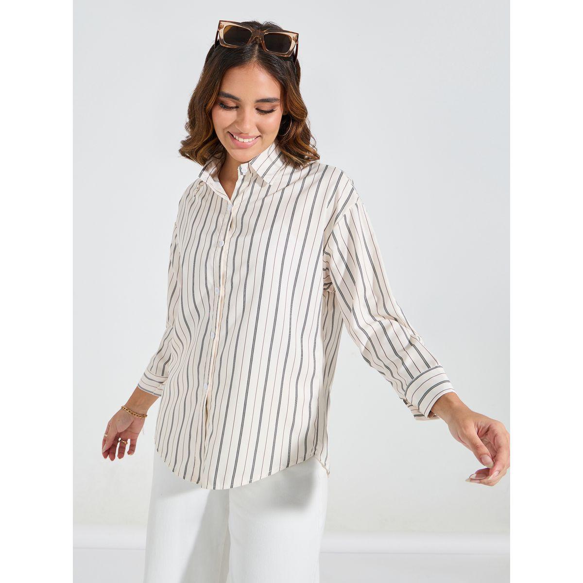 بلوزة فضفاضة مخططة بازرار غلق-women-clothing-shirtsandblouses-shirts-image-4