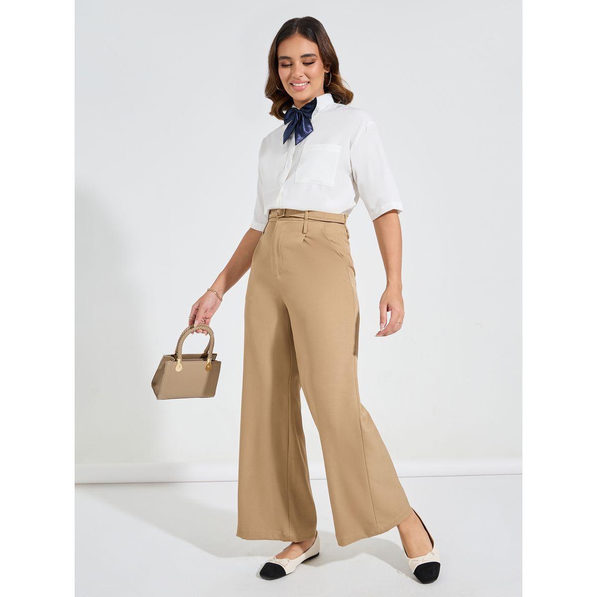 Styli Regular Fit Basic Shirt with Removable Bow-women-clothing-shirtsandblouses-shirts-image-2