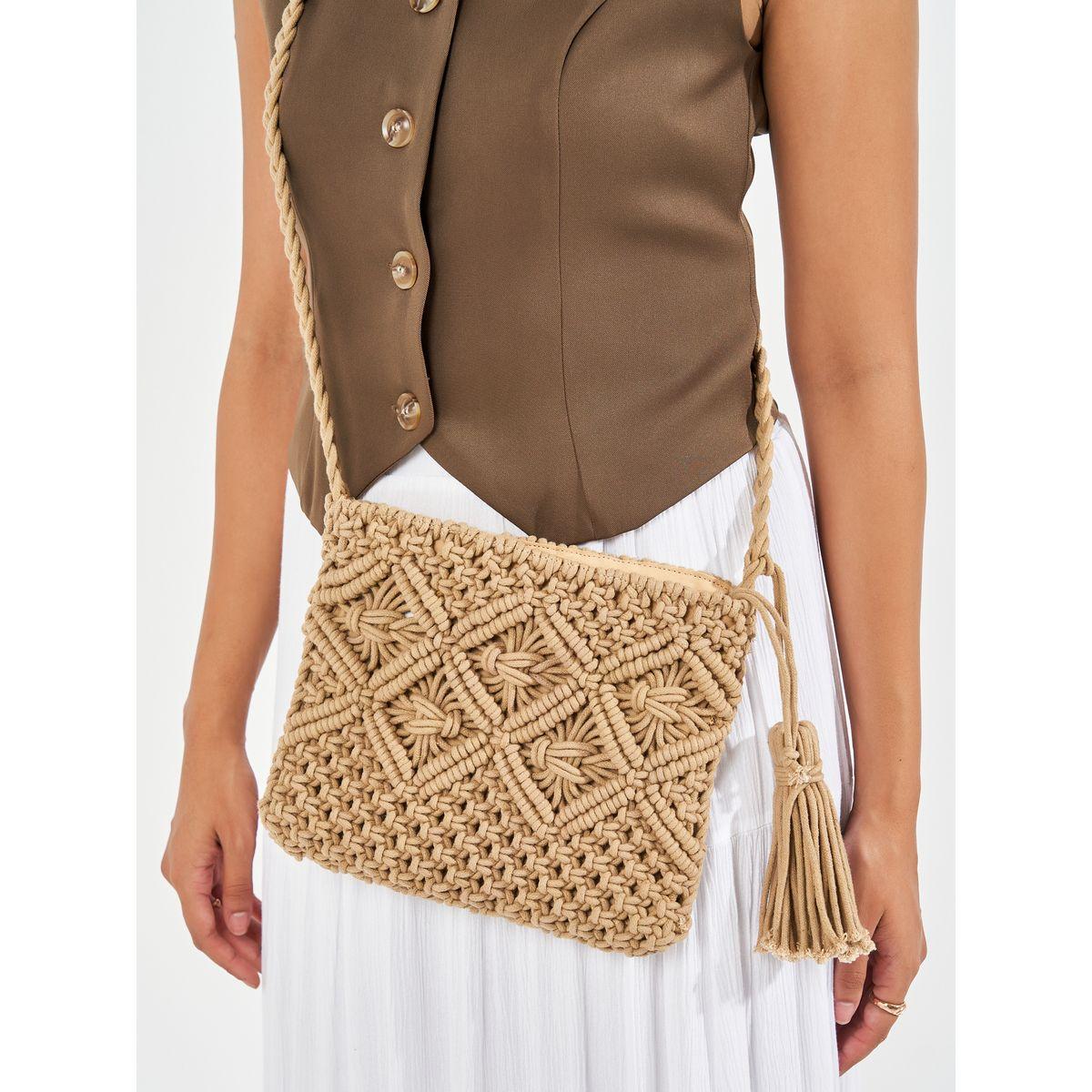 Styli Crochet Diamond Pattern Crossbody Bag-women-bagsandwallets-handbags-image-4