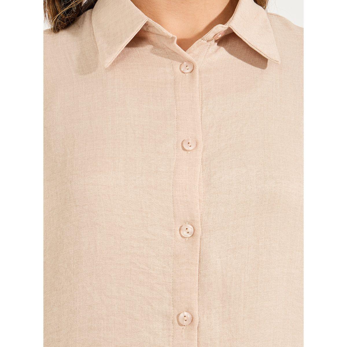 بلوزة سادة بقصة مريحة واكمام ملفوفة-women-clothing-shirtsandblouses-shirts-image-3