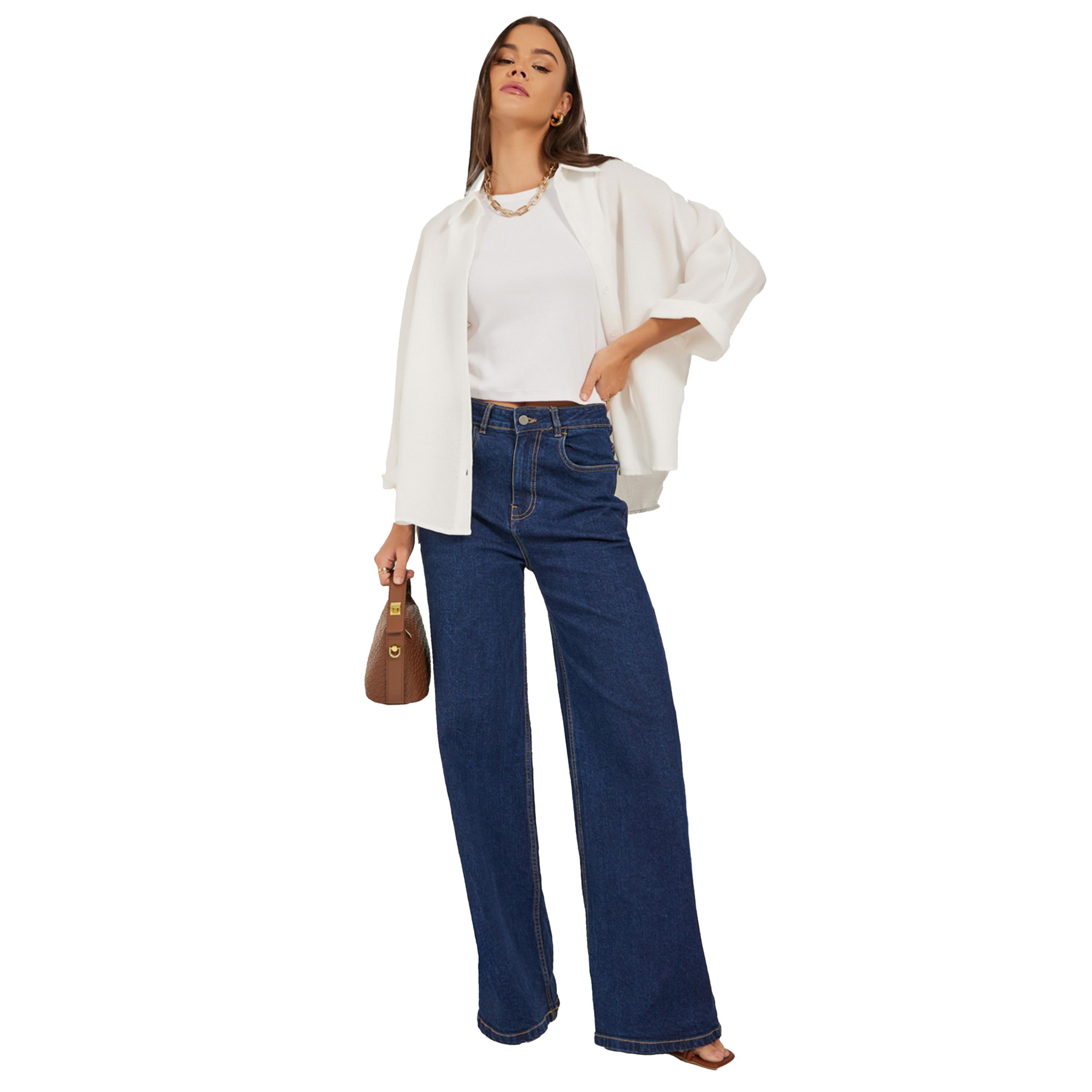 ستايلي - قميص فضفاض مجعد بأكمام 3/4-women-clothing-shirtsandblouses-shirts-image-3