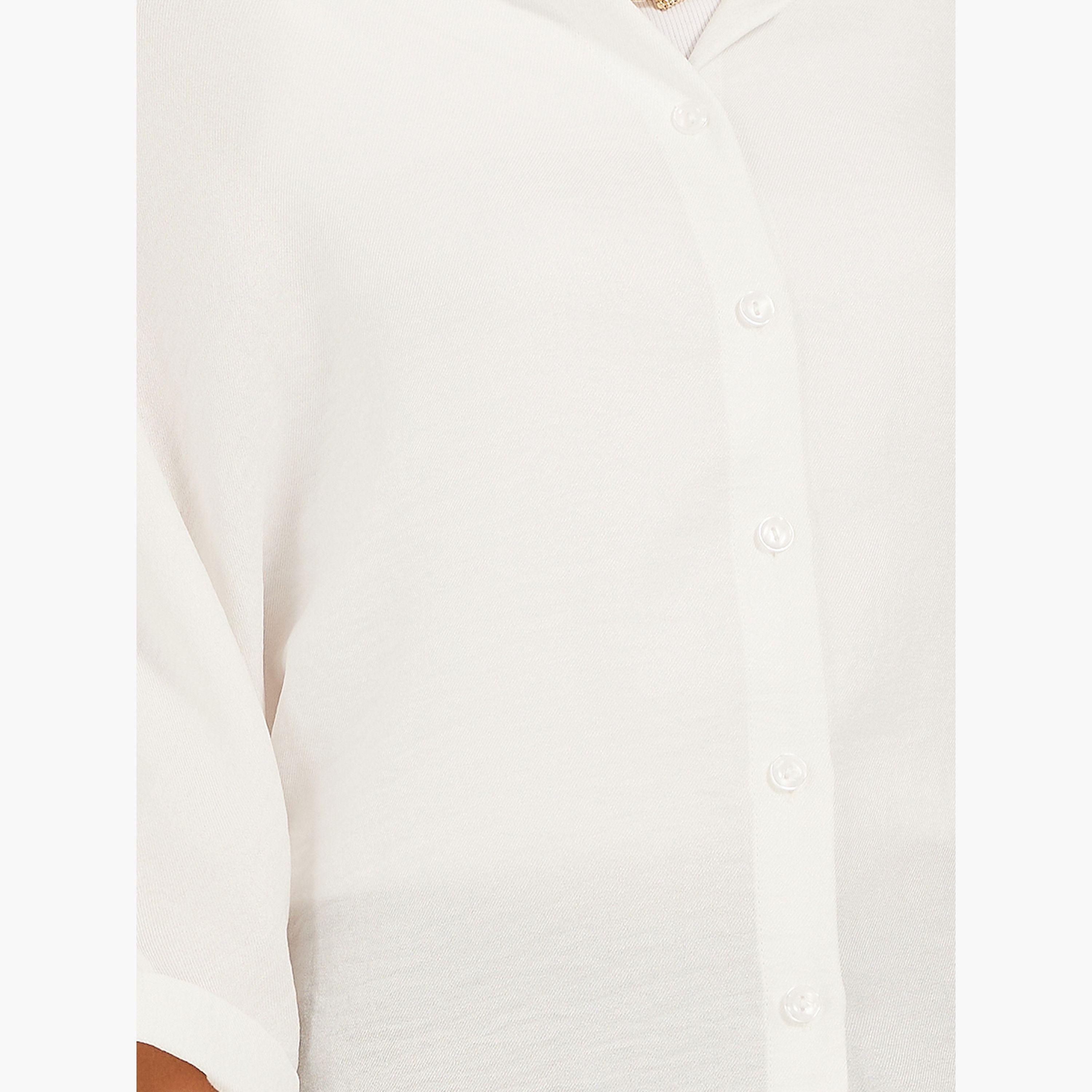 ستايلي - قميص فضفاض مجعد بأكمام 3/4-women-clothing-shirtsandblouses-shirts-image-5